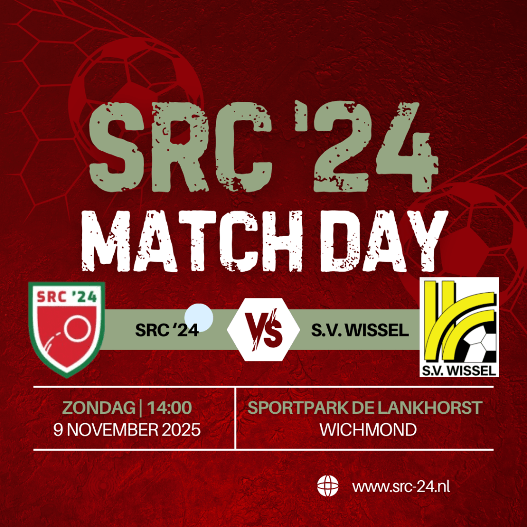 SRC ’24 ontvangt SV Wissel in belangrijk thuisduel op Sportpark De&nbsp;Lankhorst
