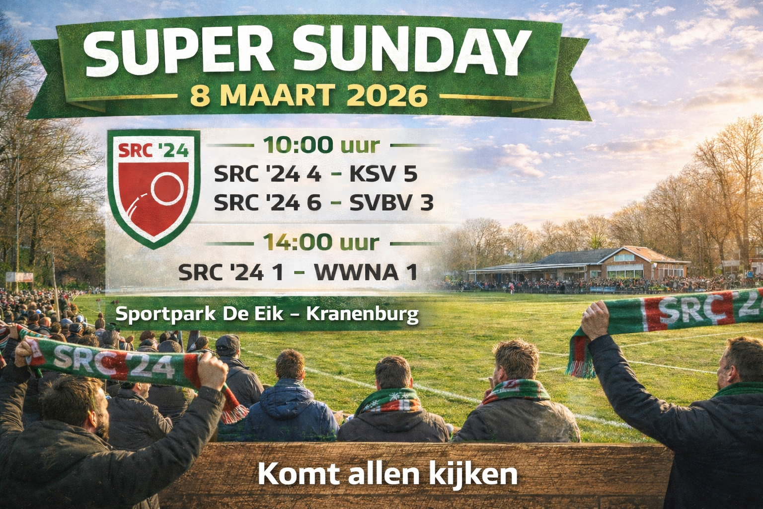 Super Sunday SRC ’24 – speelschema voor 8 maart