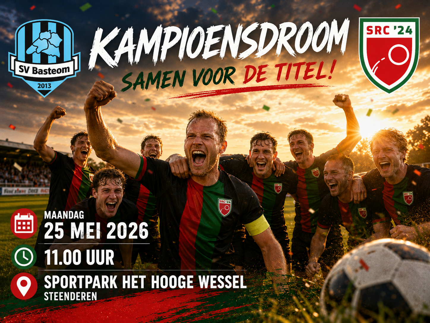 Het tweede kan Tweede Pinksterdag de titel pakken: kom allen naar Steenderen!